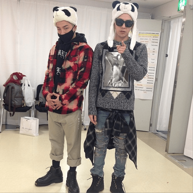 GD and Taeyang Panda Hats